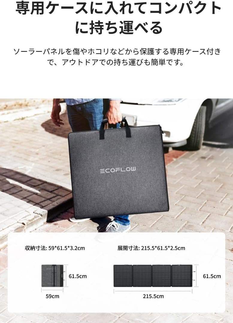 【新品】EcoFlow 220Wソーラーパネル