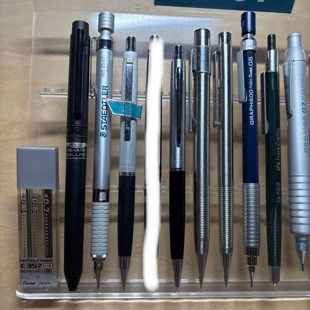 廃盤シャープペンシル、ボールペンまとめ売り パイロットの什器付き