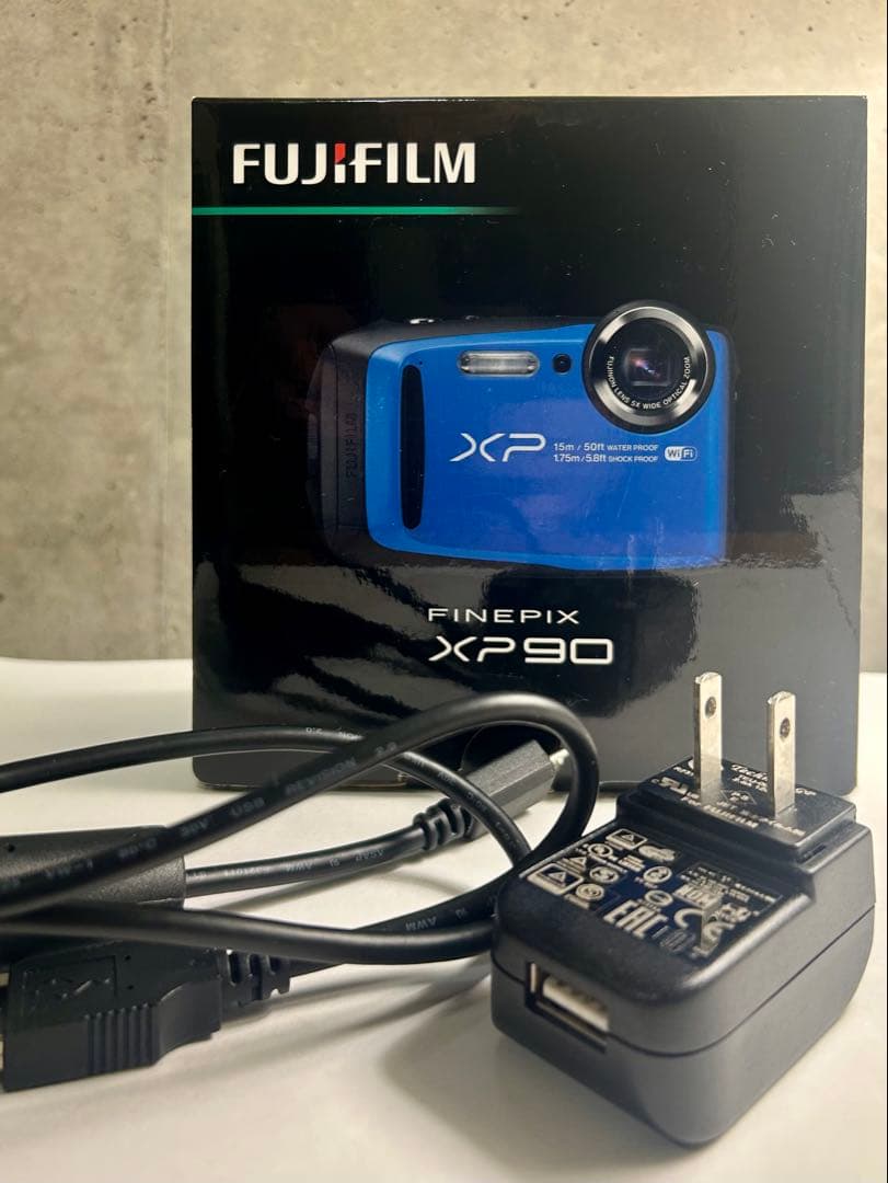 金ちゃんFUJIFILM FINEPIX XP90ブルー防水デジカメ