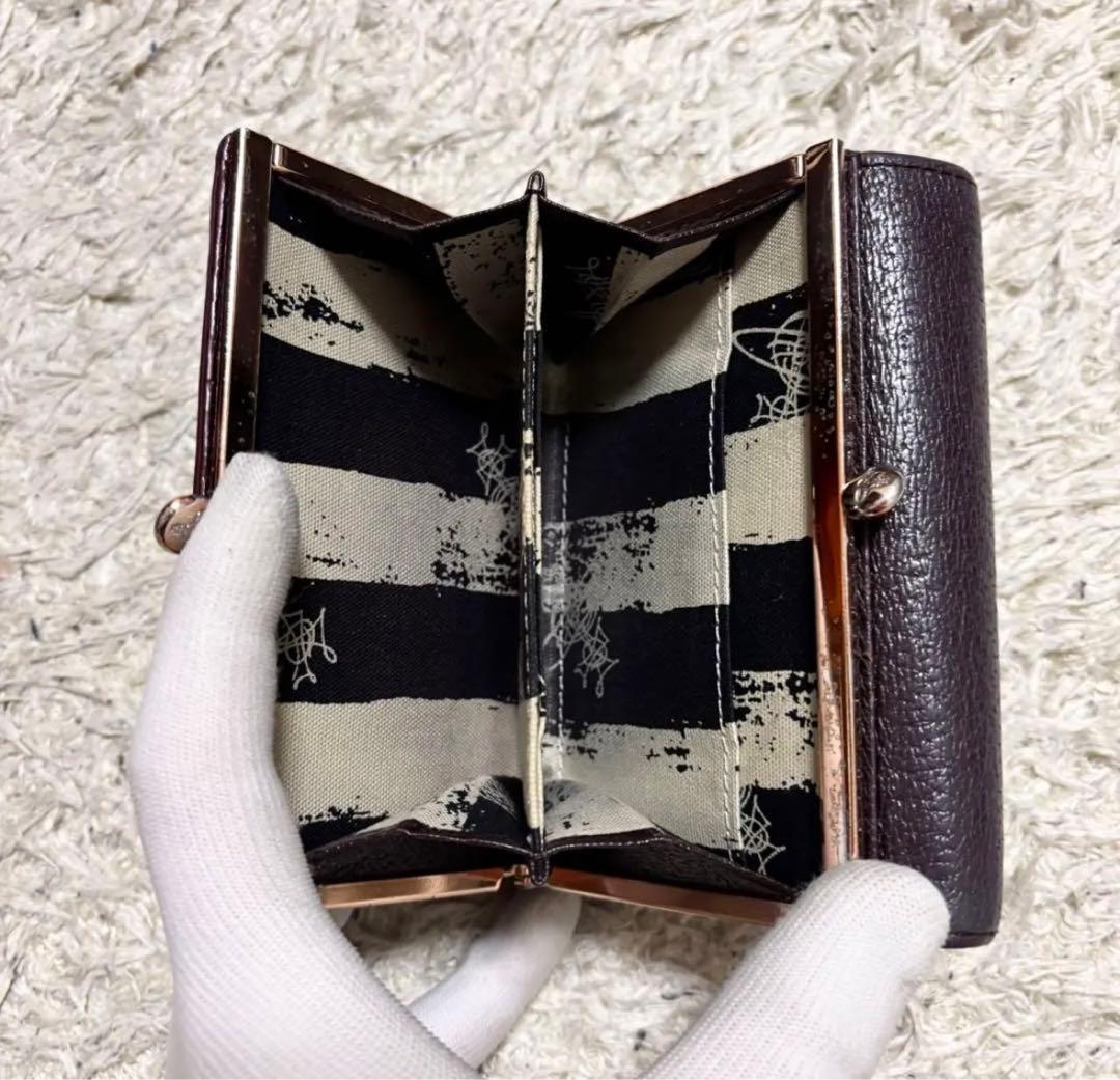 【美品】ヴィヴィアンウエストウッド 財布 3つ折財布　オーブ ブラウン レザー