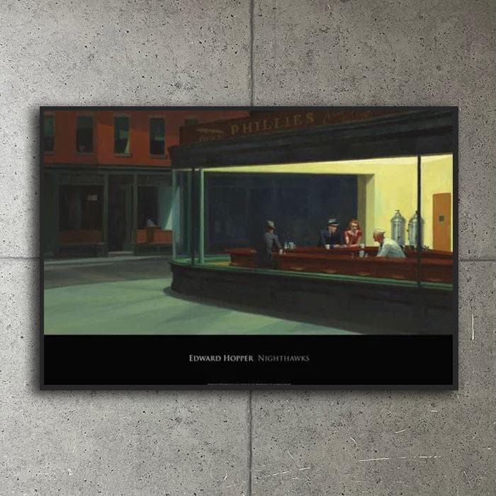 額装済/ナイトホークス1942/エドワードホッパー/インテリア/アート/ポスター