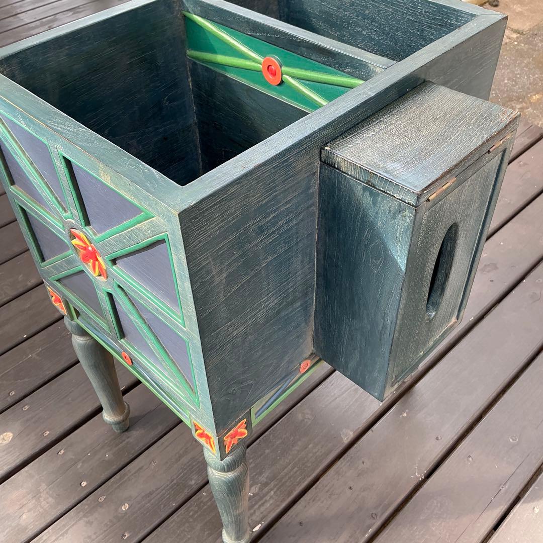 アジアンテイスト　木製収納家具 ソーイングボックス　ティッシュケース