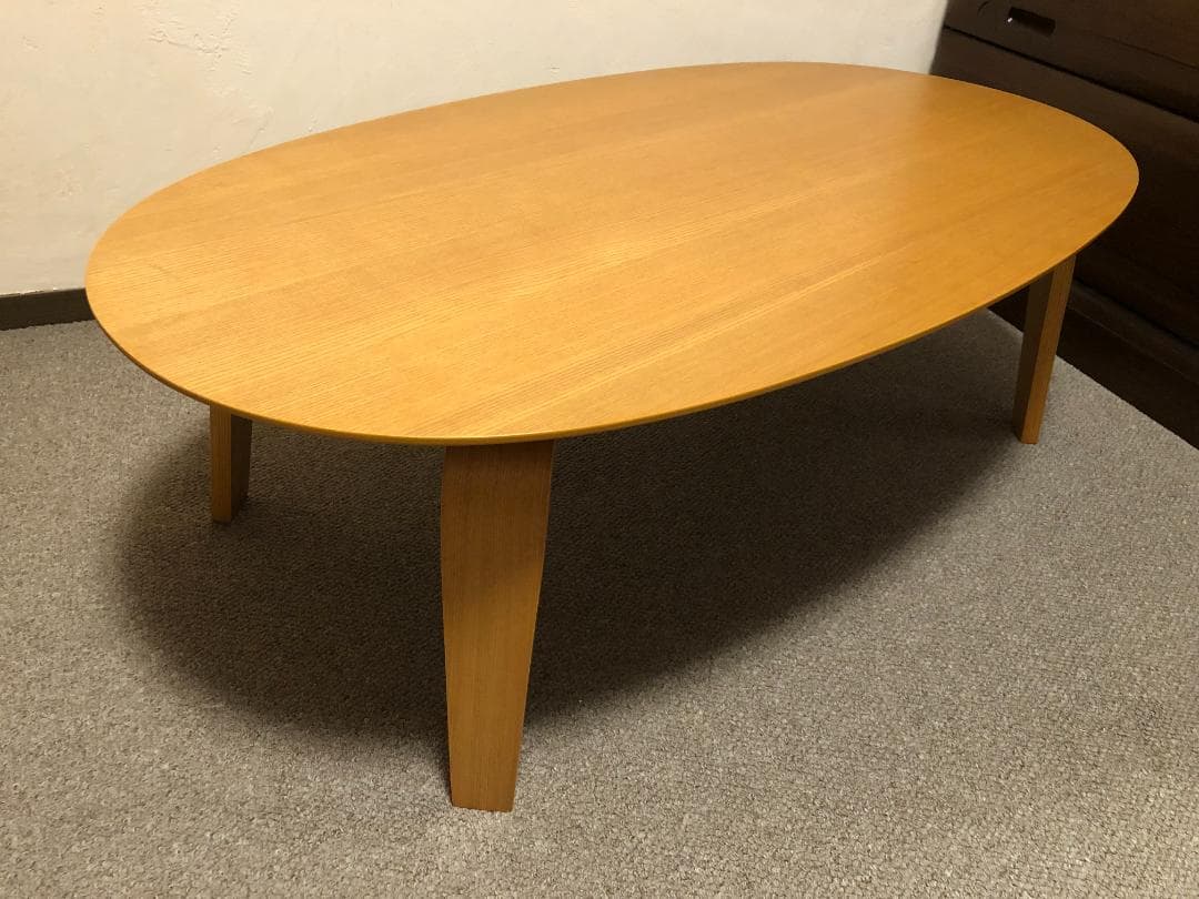 【廃盤品】無印良品楕円こたつ・タモ材曲木脚、ふとん小付き