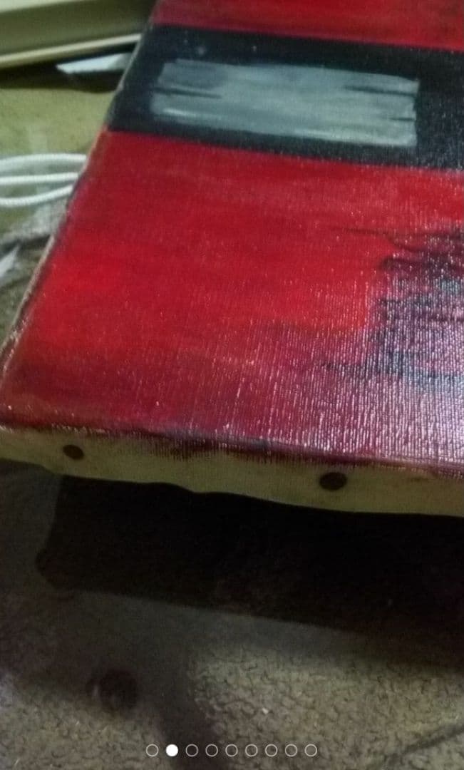 作者不明模写ベルナールビュッフェ赤い背景のクラウン複製画中古F6油彩