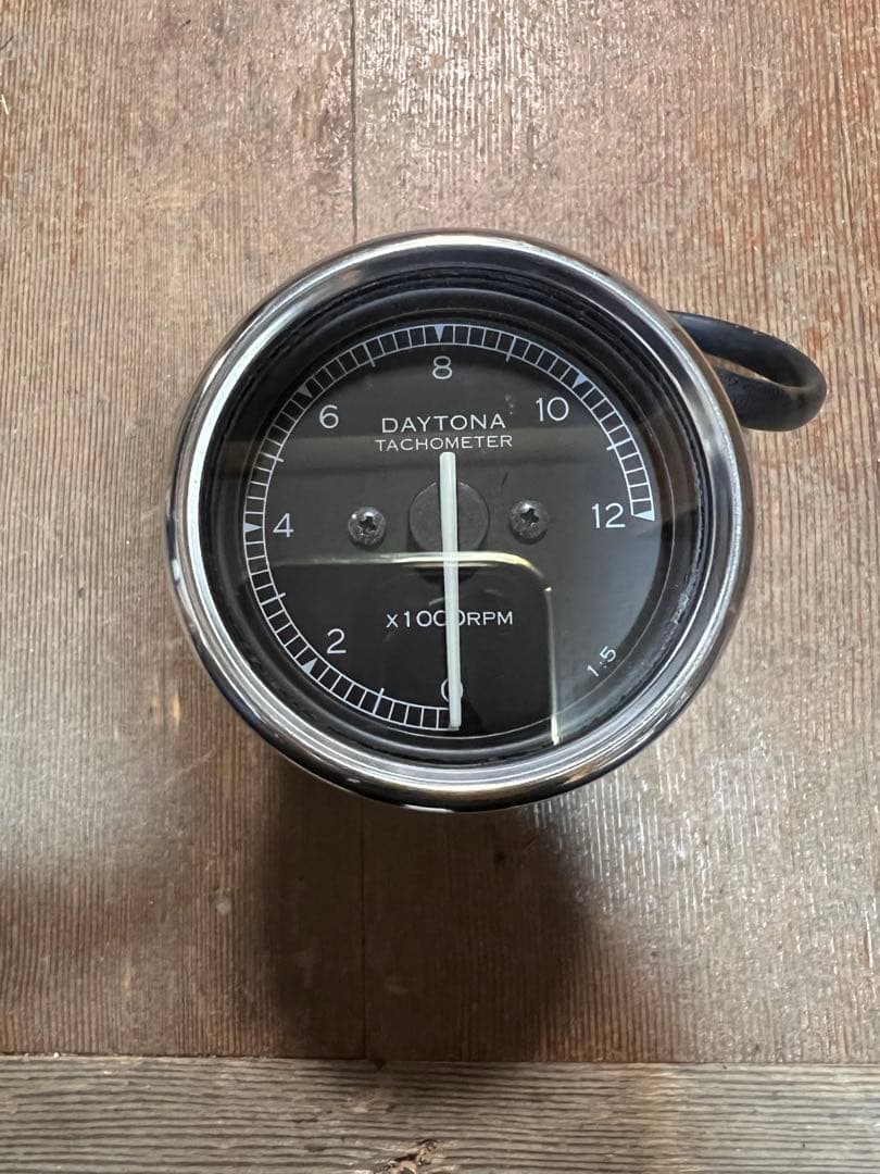 廃盤DAYTONAタコメーター機械式60mmブラック黒SR400等に