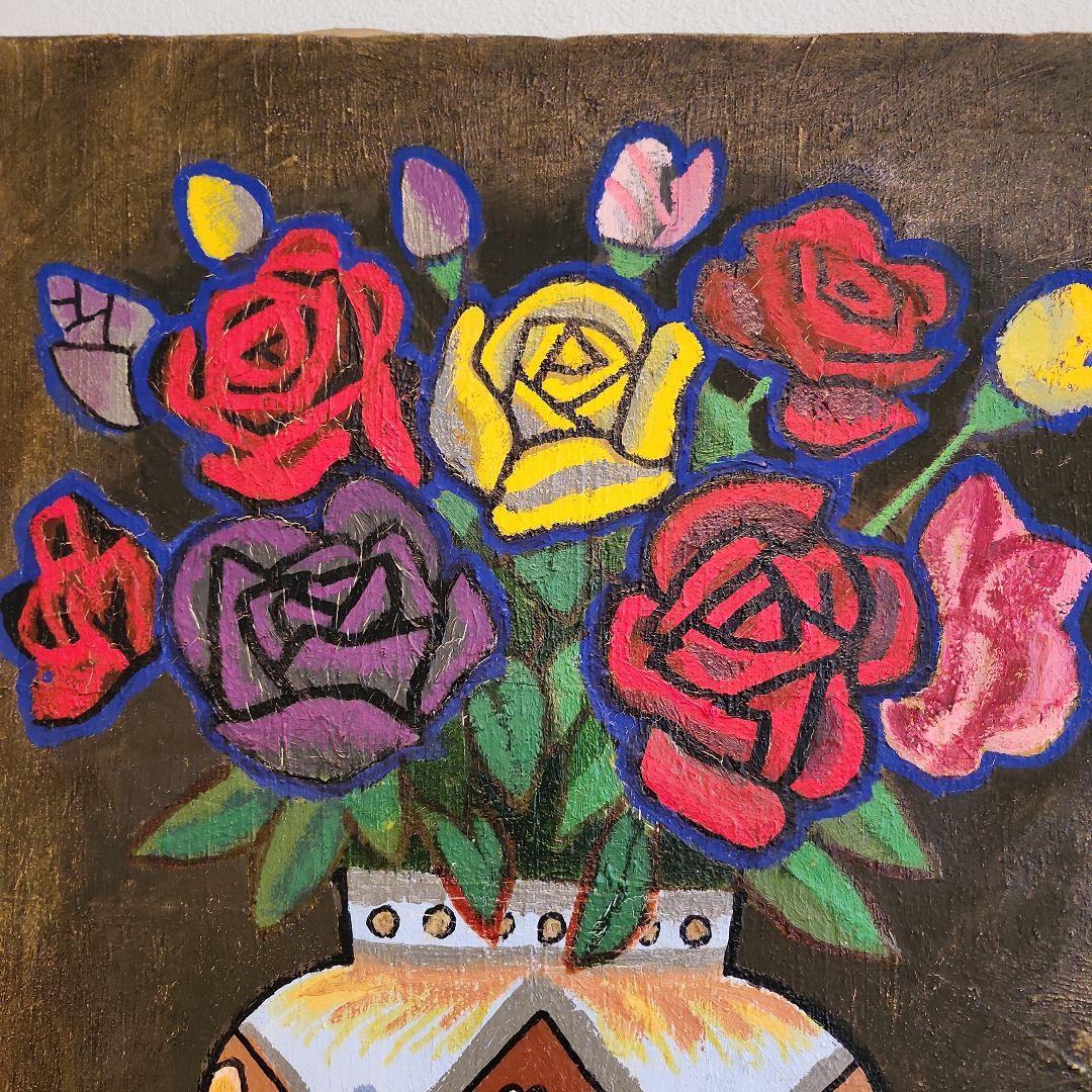 田渕眞兒　油絵　油彩画　薔薇シリーズ　花　No.60-+s