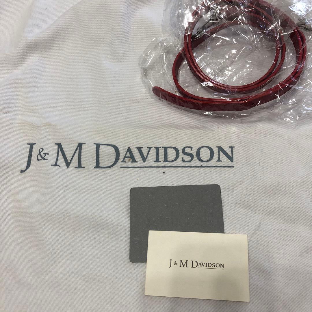 J&M DAVIDSON レッド レザー ショルダーバッグ