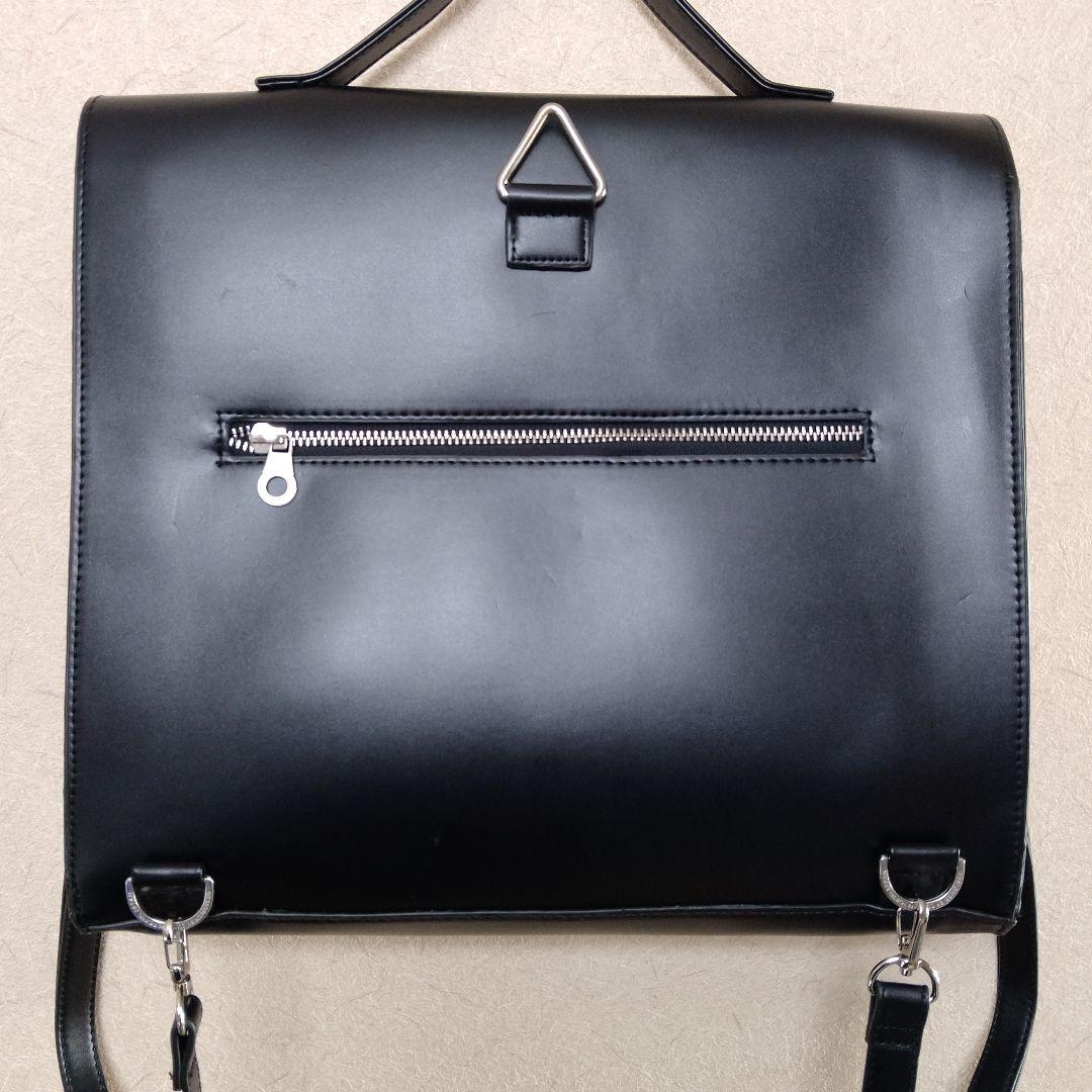 CUNE 合皮の四角いフラップバッグS 3way うさぎ BLACK キュ―ン