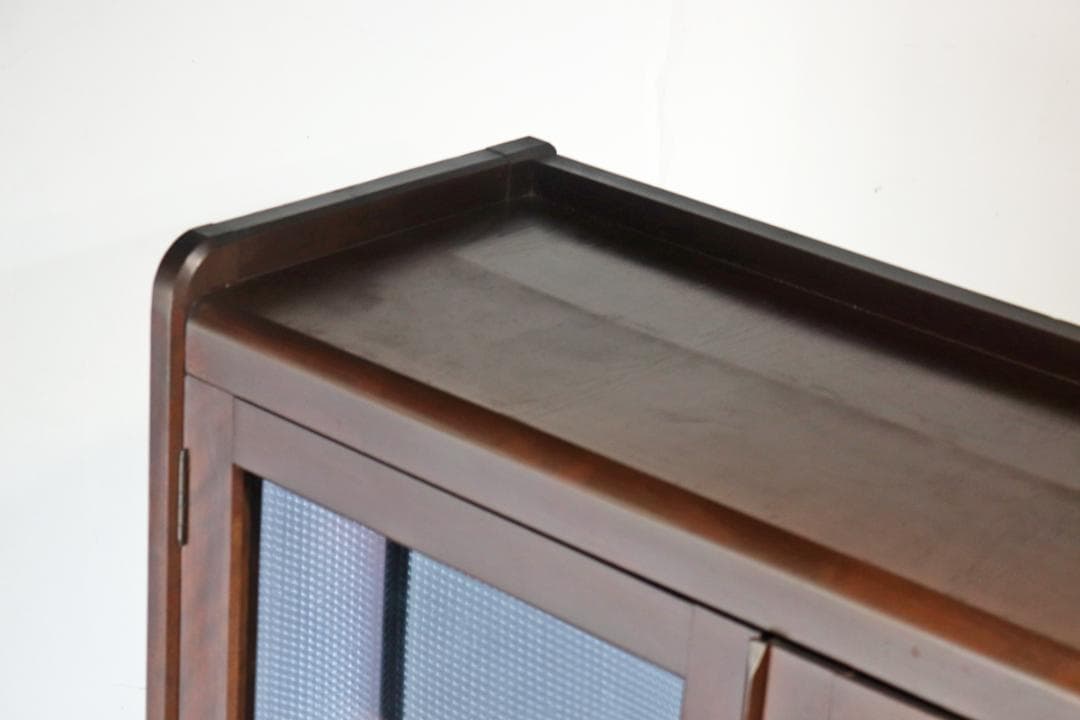 レトロ ガラスキャビネット 本箱 収納 食器棚 ラック 引き出し 抽斗 2杯