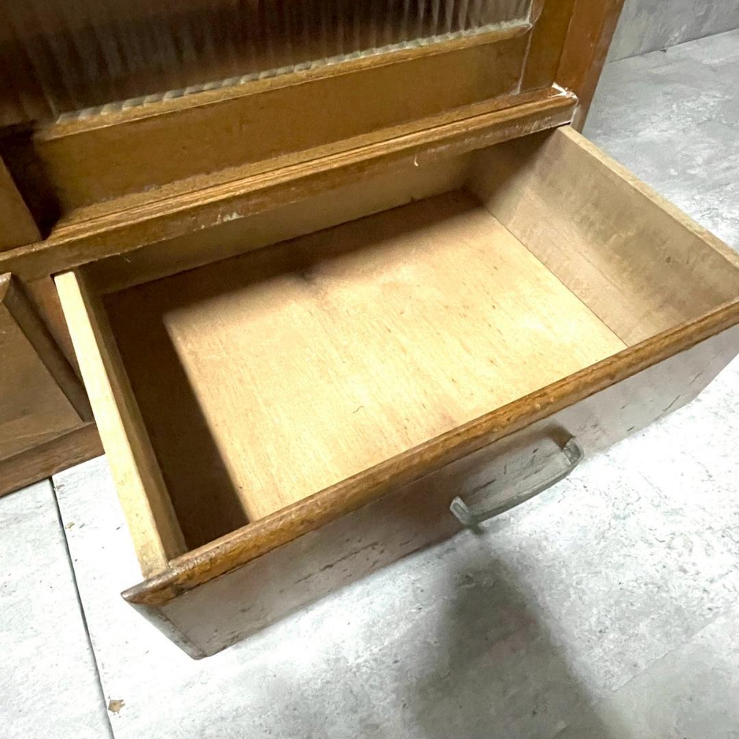 木製キャビネット ガラス扉 収納