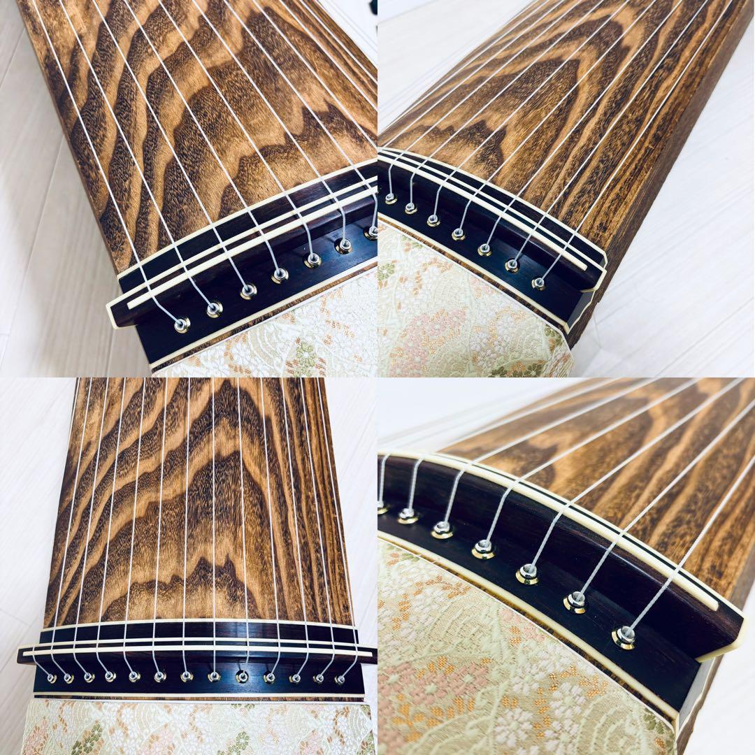 箏　13弦　すだれ彫り　和楽器　並甲 金蒔絵　上角