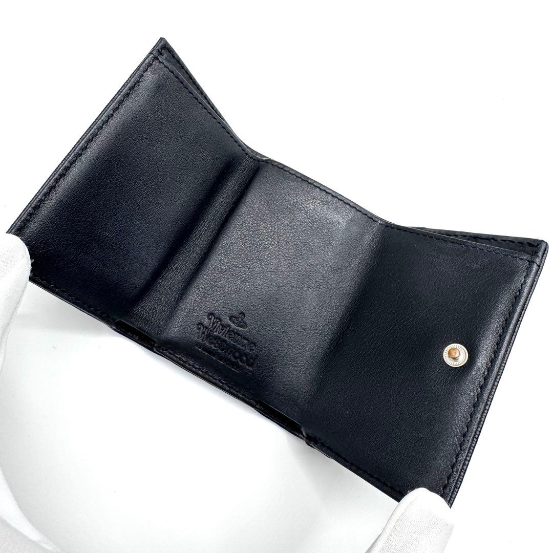 良品✨ヴィヴィアンウエストウッド　三つ折り財布　ヴィッテロムーブ　レザー　黒