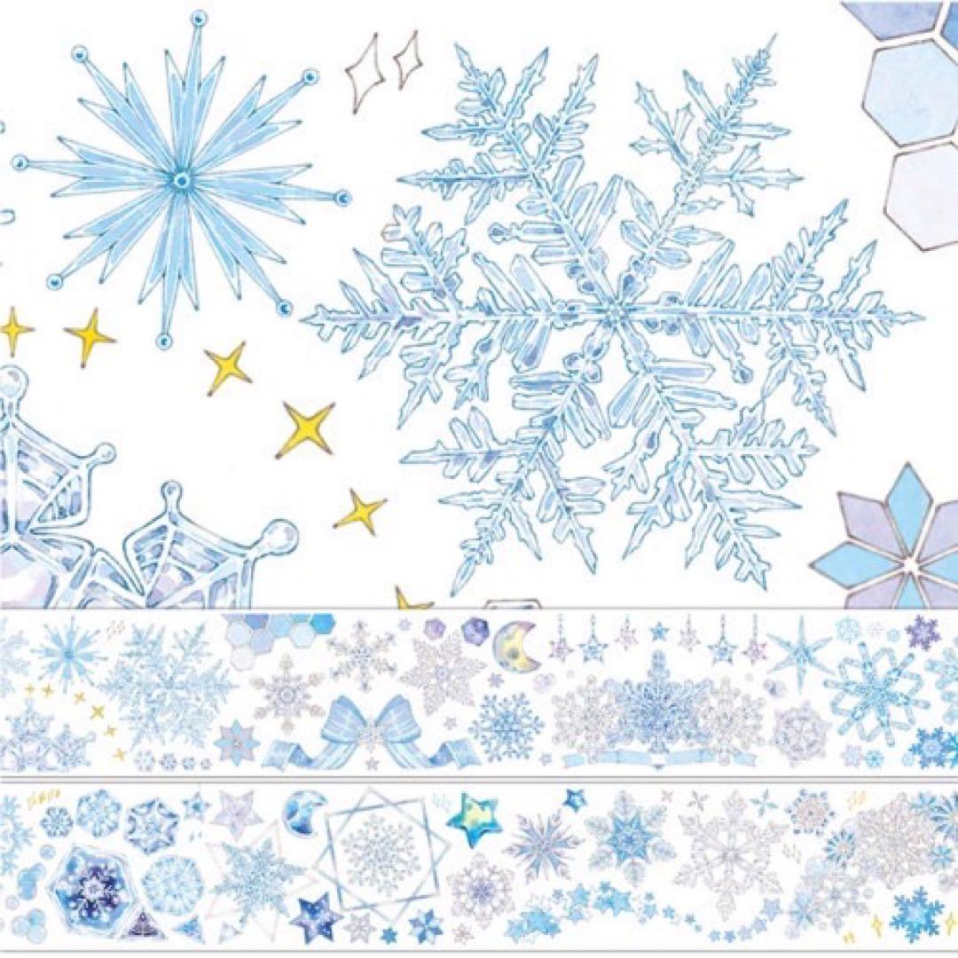 【No.007】海外マステ　切り売り　新七天　藍色雪花