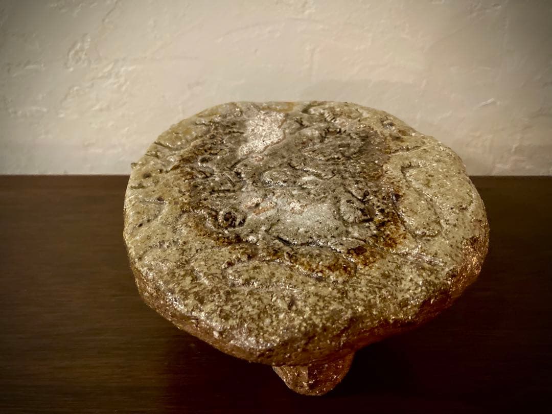 ◆希少◆コレクター放出品◆國吉清尚◆脚付き菓子台◆検＞国吉清尚◆やちむん◆壷屋焼