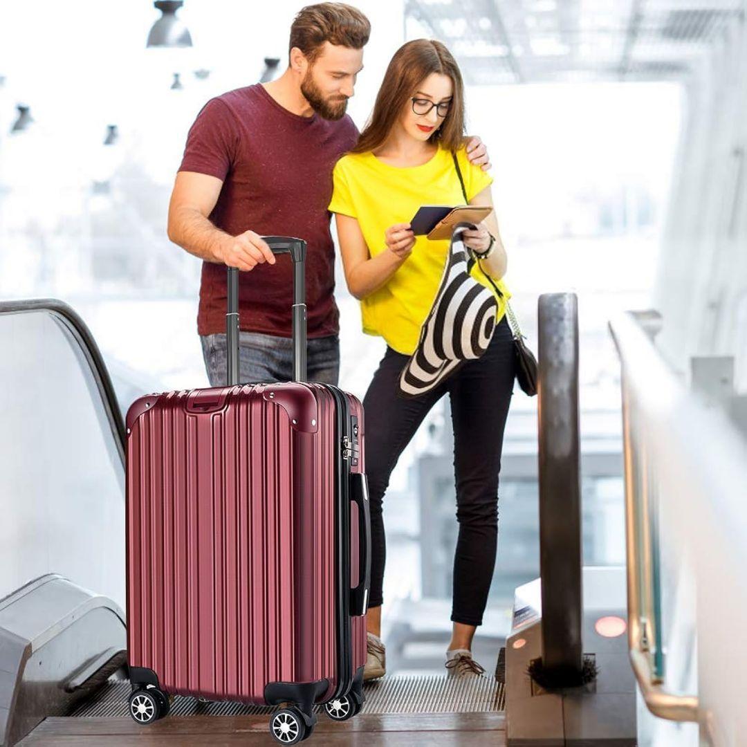 スーツケース キャリーバッグ キャリーケース 超軽量 Lサイズ　赤