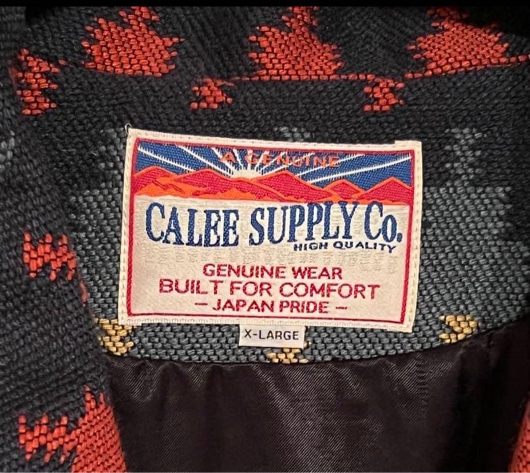 ★CALEE★メンズ ネイティブ柄ショールカラージャケット