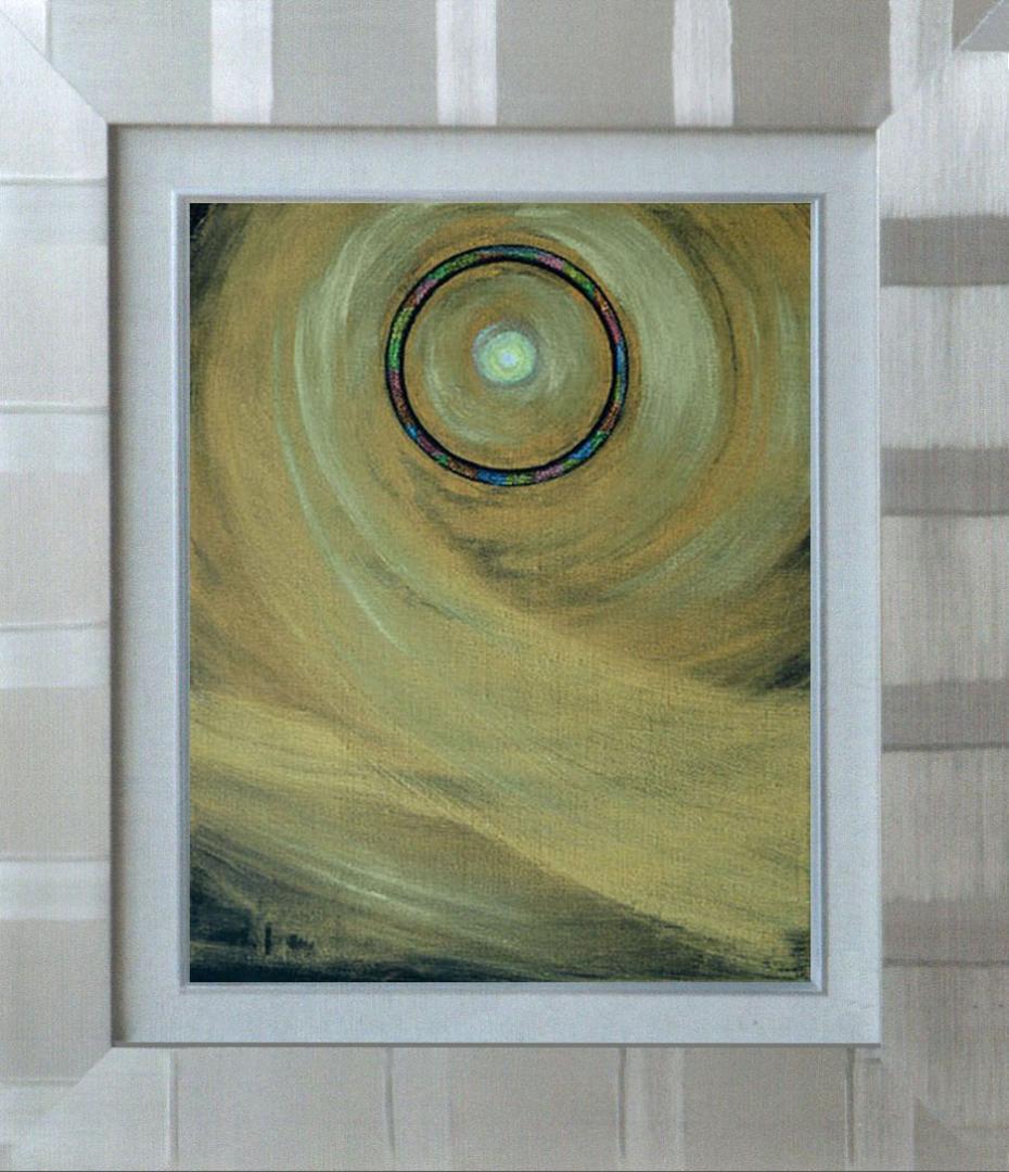 油絵 菅家令子 絵 絵画インテリア額付(白)F3-G172023 風景祈り 希望