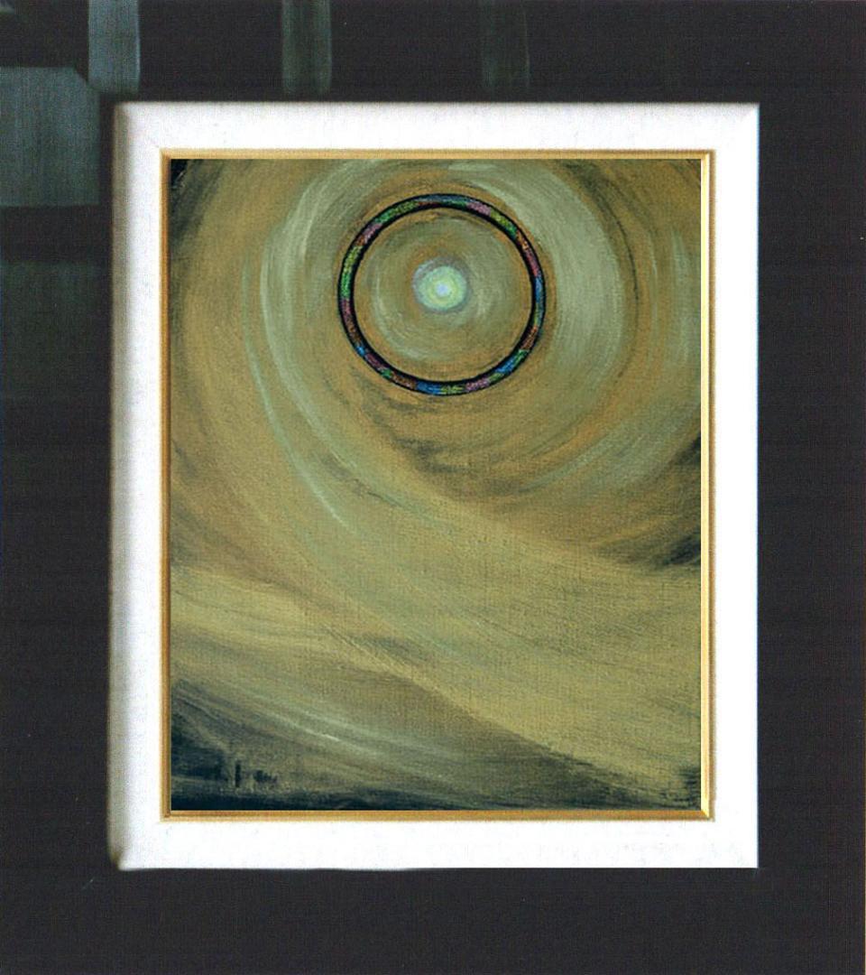 油絵 菅家令子 絵 絵画インテリア額付(白)F3-G172023 風景祈り 希望