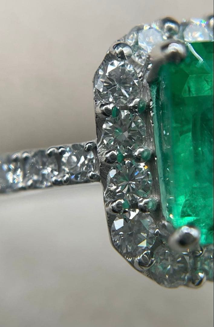 JL201★最高級 コロンビア産エメラルド2.718ct D pt リング ソ付