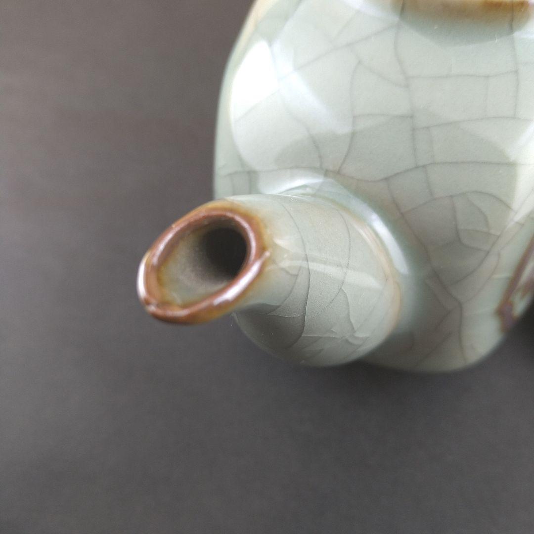 中国　人間国宝　毛正聪　毛正聡　竜泉青磁　茶壺　中国茶器　急須