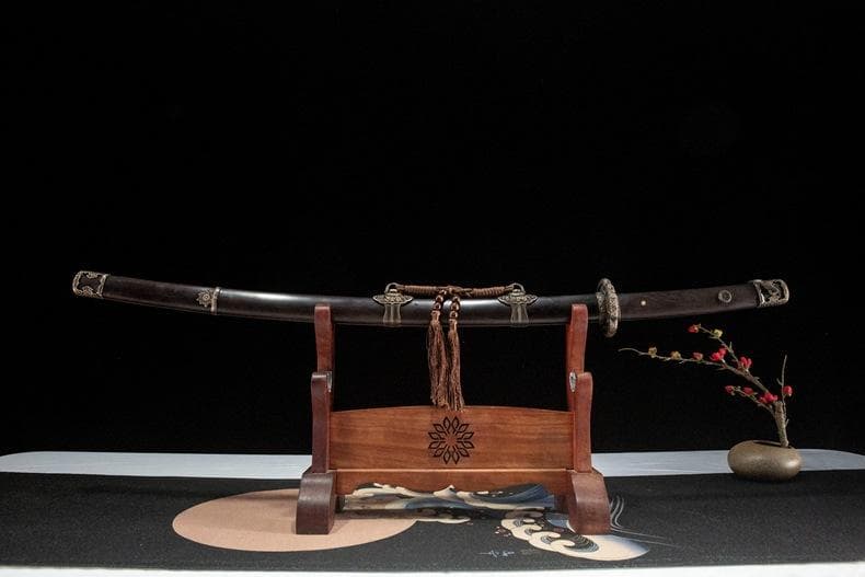 夜鶴黒檀太刀 日本刀 模造刀 居合刀 武士道 武蔵 鑑賞用 手鍛造打