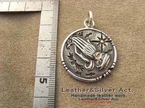 祈りの手　フリーメイソン 秘密結社 　 シルバーネックレス　925　ハンドメイド