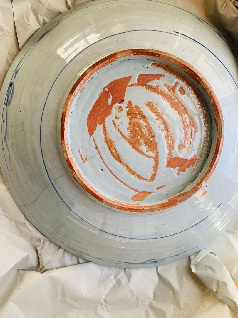 中国明時代花鳥文様 平皿 直径約46cm(phuonganh05206)