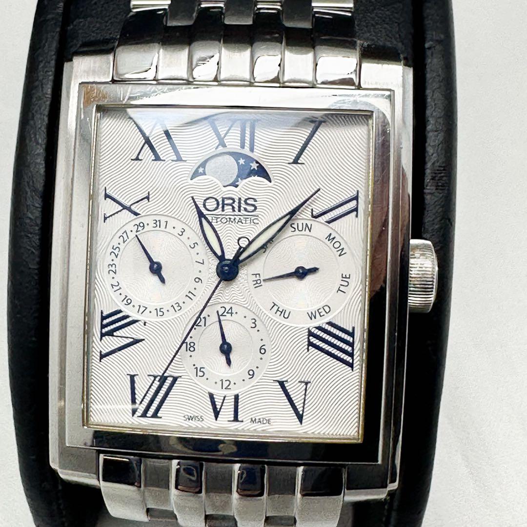 オリス ORIS 7658 レクタンギュラー 裏スケ ムーンフェイズ 自動巻
