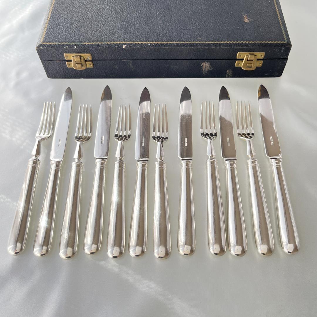 【Maple & Co.】デザートセットナイフ / フォーク 12本 ケース