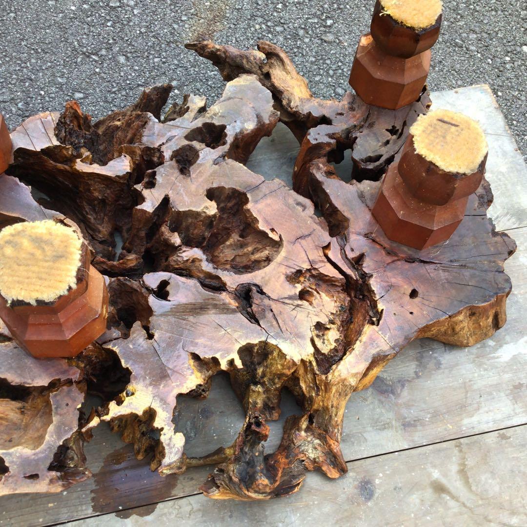 アートな自然木座卓　天然木　木株　アンティーク　超希少　ロウテーブル　置物
