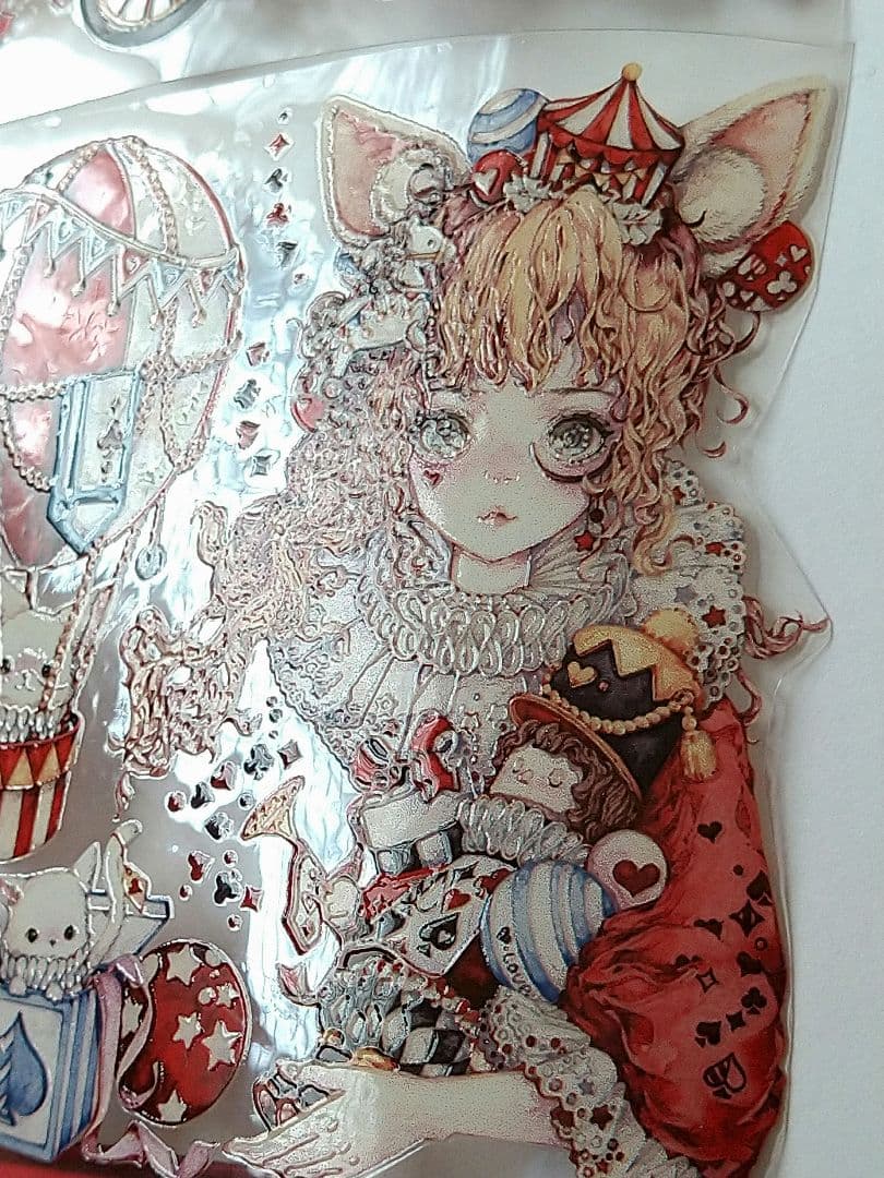 のこり２✩再販✩J20＃狐桃夹子(水晶PET)切り売り 海外人物マステ女の子