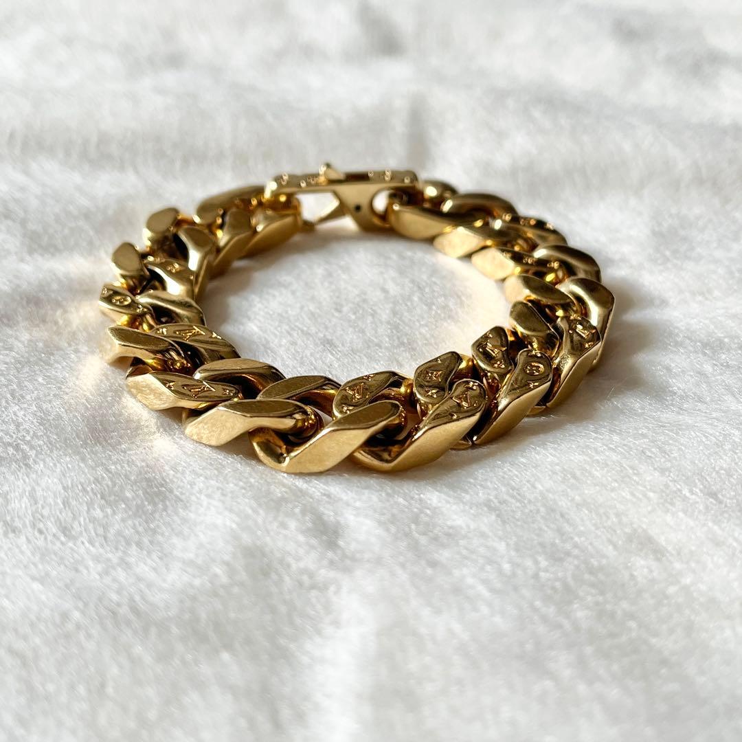 ルイヴィトン　ブレスレット　ゴールド ブラスレ　チェーンリンクス　M