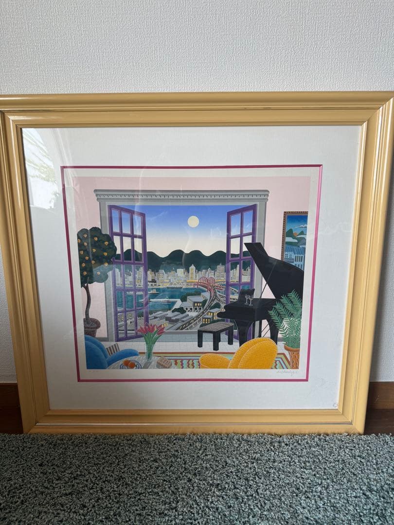 現代的な窓の風景リトグラフ