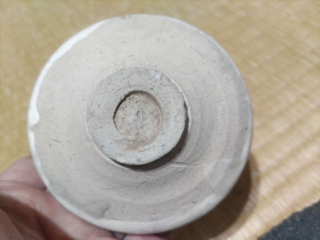 磁州窯（鉅鹿手）無地　白釉　厚縁　小皿　平盃（9.5㎝）