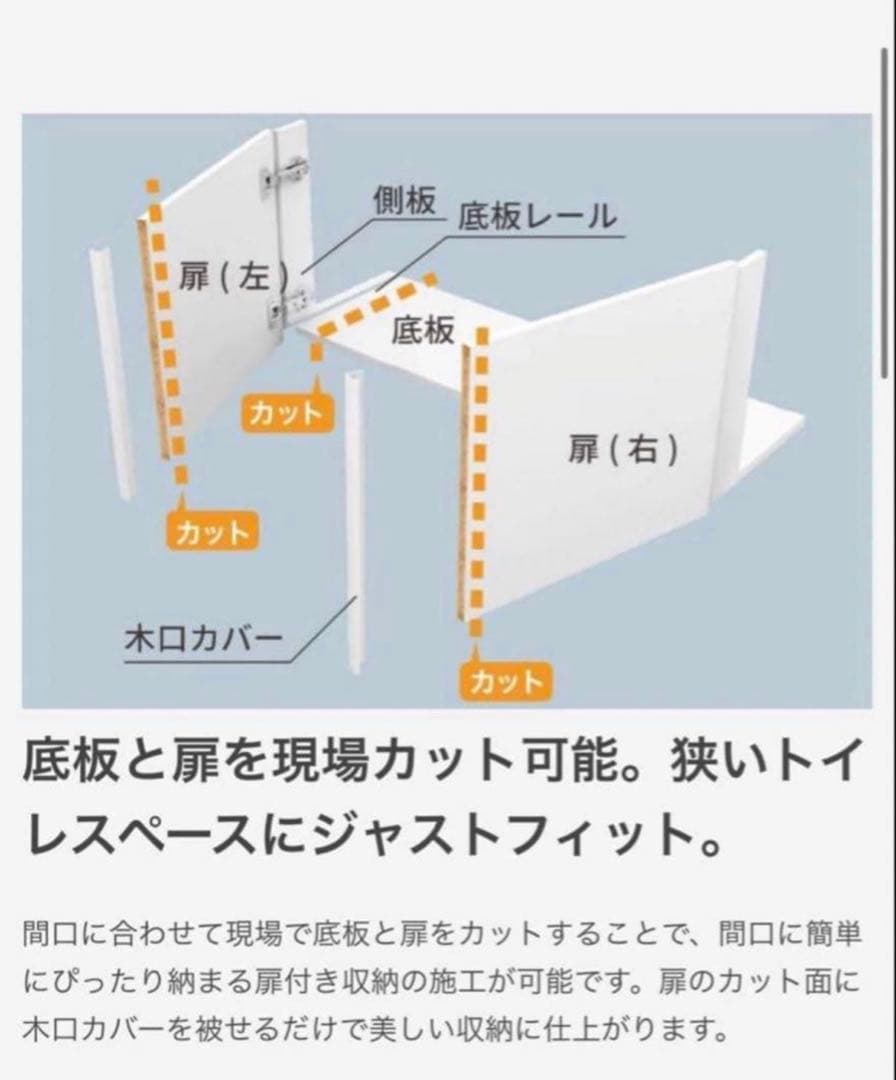 【chaco】南海プライウッド　トイレ上部収納　TJHD-CW-A扉付