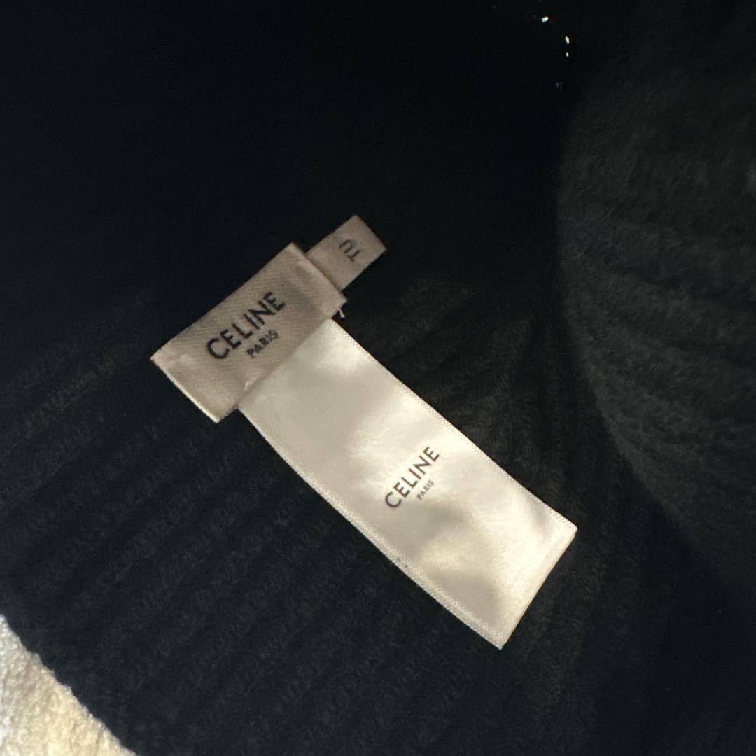 CELINE トリオンフ　ニット帽 ブラック