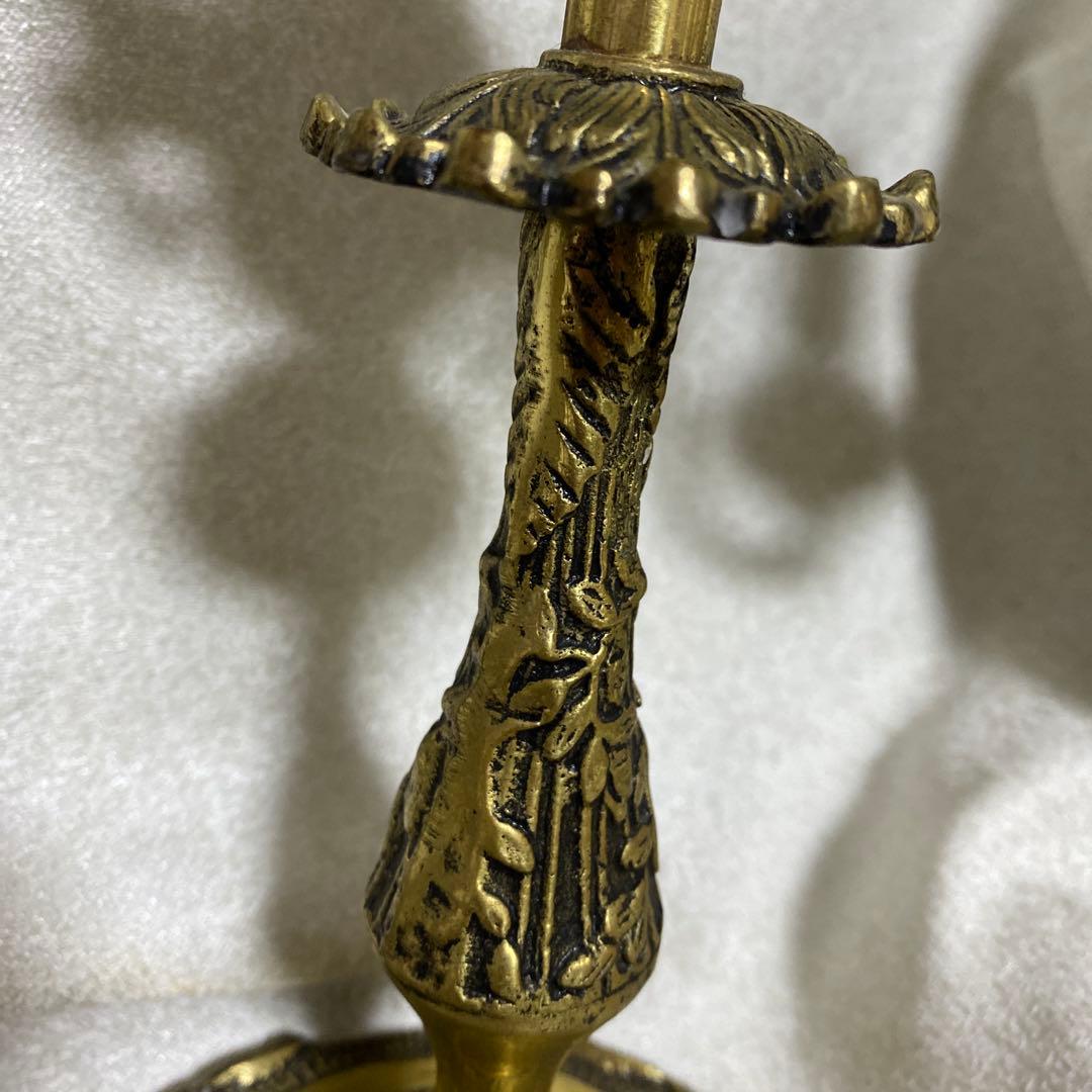 フランスアンティーク真鍮製キャンドルスタンド燭台３灯