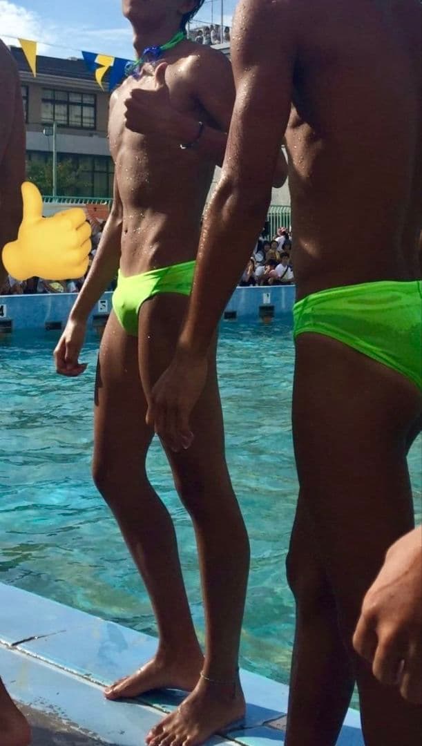 【美品】asics ハイドロCD 蛍光イエロー S ウォーターボーイズ 競パン