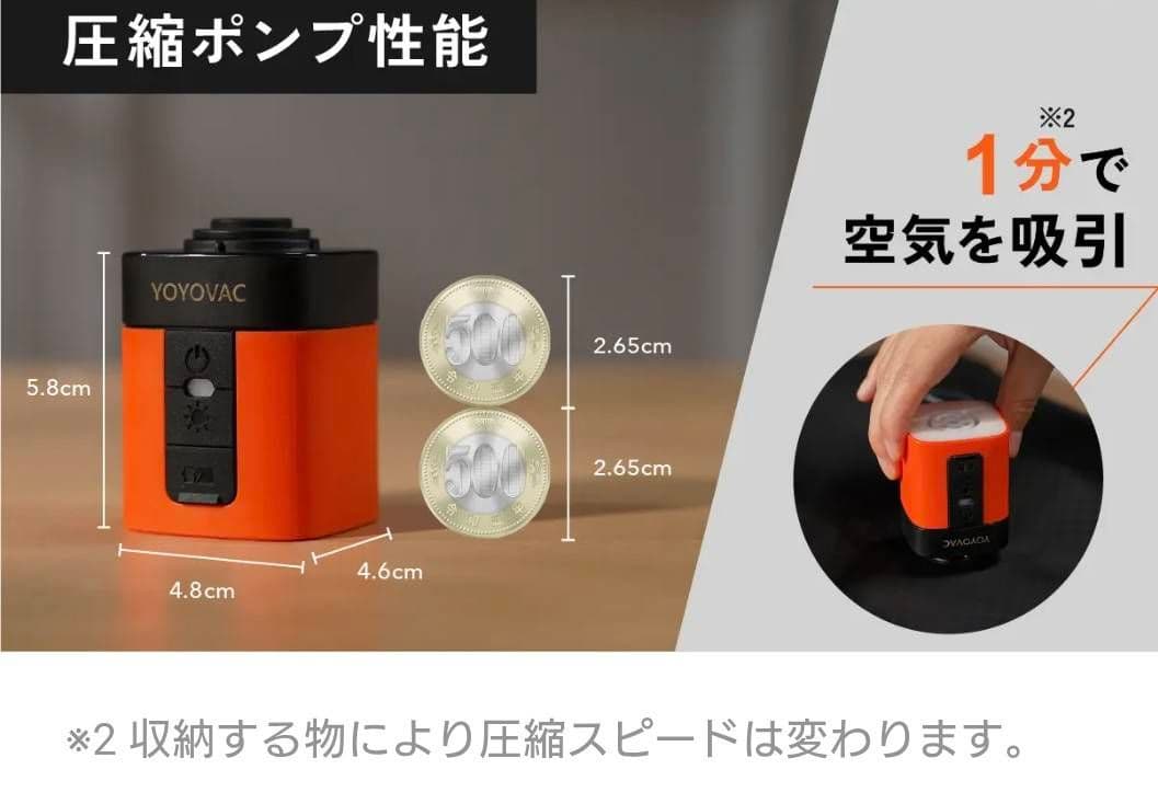 【新品・未使用】YOYOVAC 圧縮トラベルバッグ