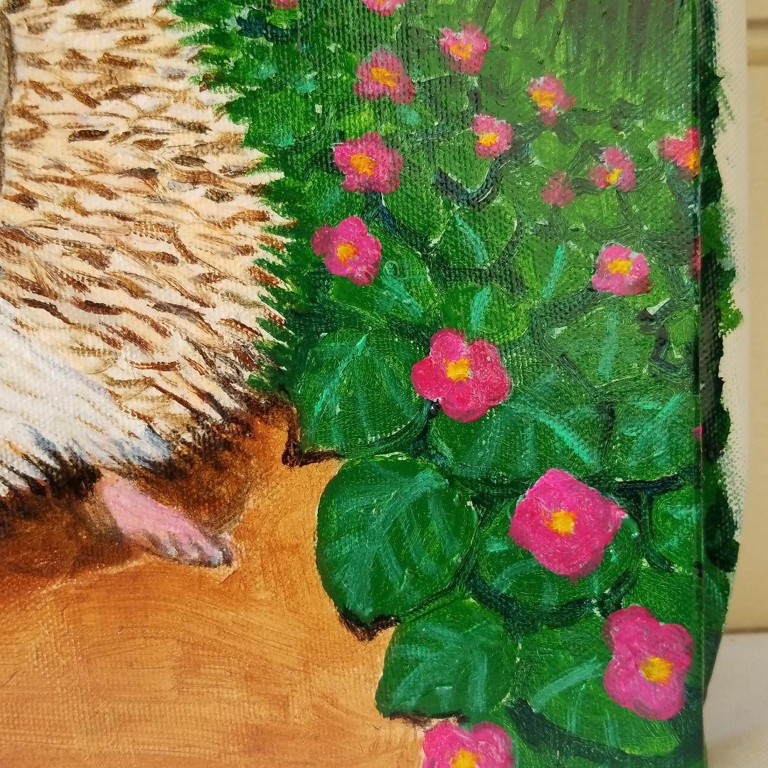 油絵　専用　遠足に来た　かわいいマロンちゃん