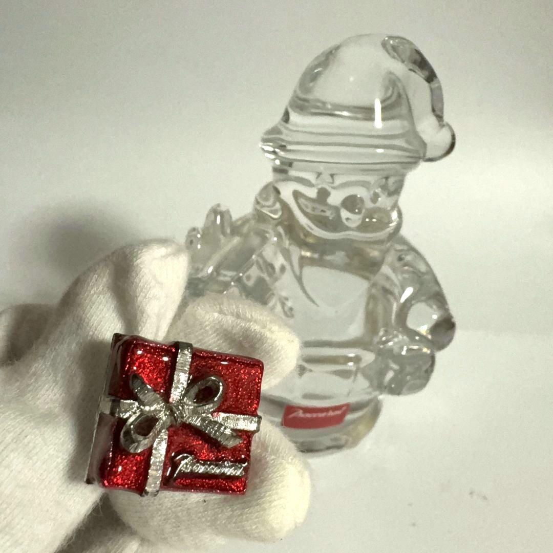 バカラ サンタクロース スノーマン 【ピンブローチ 置物箱付き】