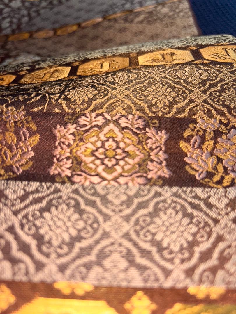 悠久の美　箔屋清兵衛　袋帯 美品 逸品 落款 箔 灰紫 お太鼓柄 正絹