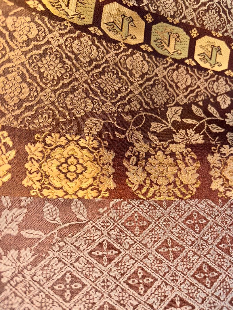 悠久の美　箔屋清兵衛　袋帯 美品 逸品 落款 箔 灰紫 お太鼓柄 正絹