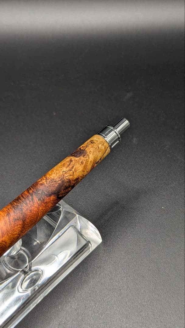 244ペン工房翌檜　花梨　紅白　源平　瘤杢　木軸シャーペン　木軸ボールペン