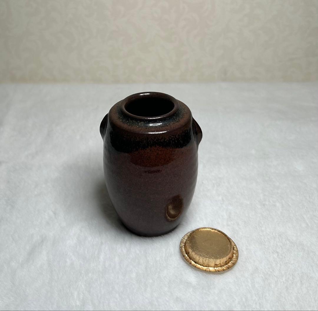 裏千家 茶道具 棗（なつめ） 陶製 在銘 蓋付 祖母使用 稽古道具