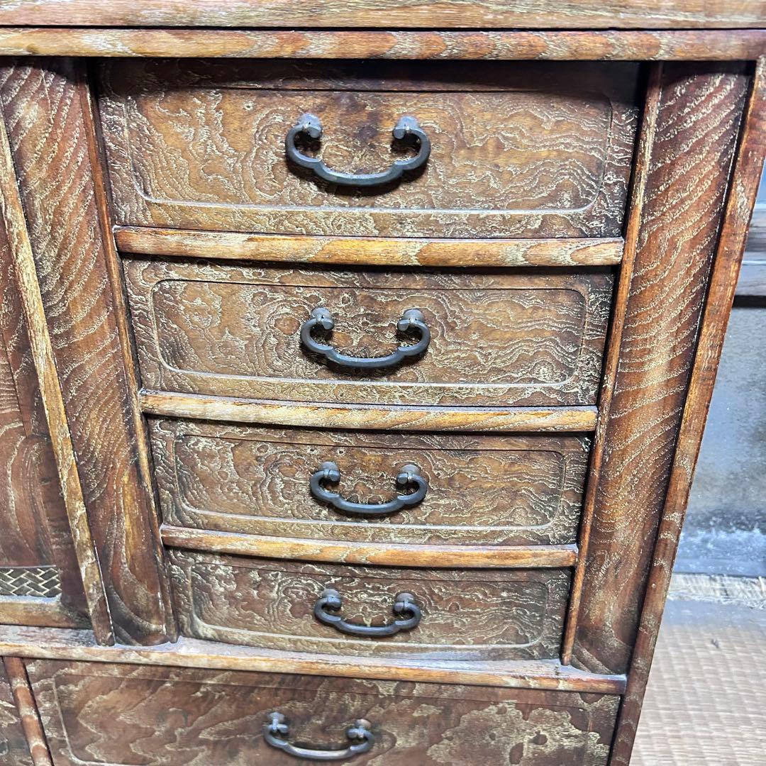 昭和レトロ 欅杢 茶箪笥 水屋箪笥 古民家家具