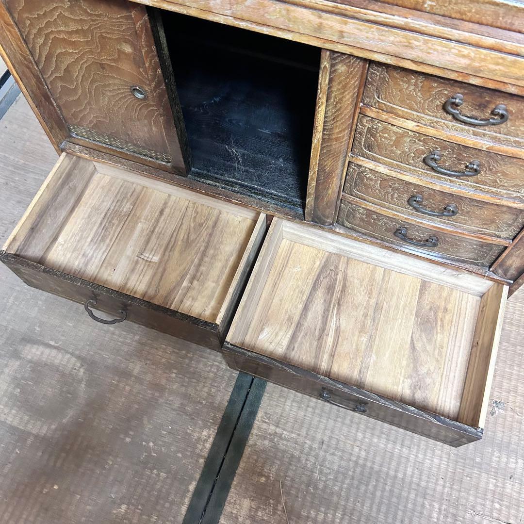 昭和レトロ 欅杢 茶箪笥 水屋箪笥 古民家家具