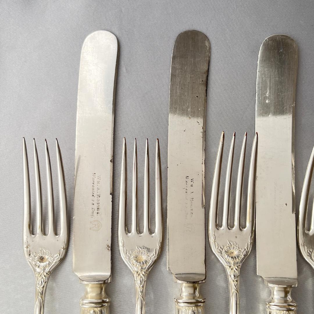 【WM A Rogers】アールヌーボー ディナーナイフ / フォーク 12本