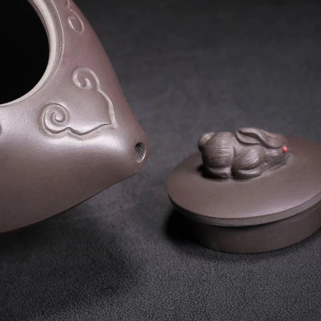 中国古美術・原鉱紫泥 ・祥瑞字紋紫砂壺・紫泥急須・茶壺・茶道具・置物・煎茶道具