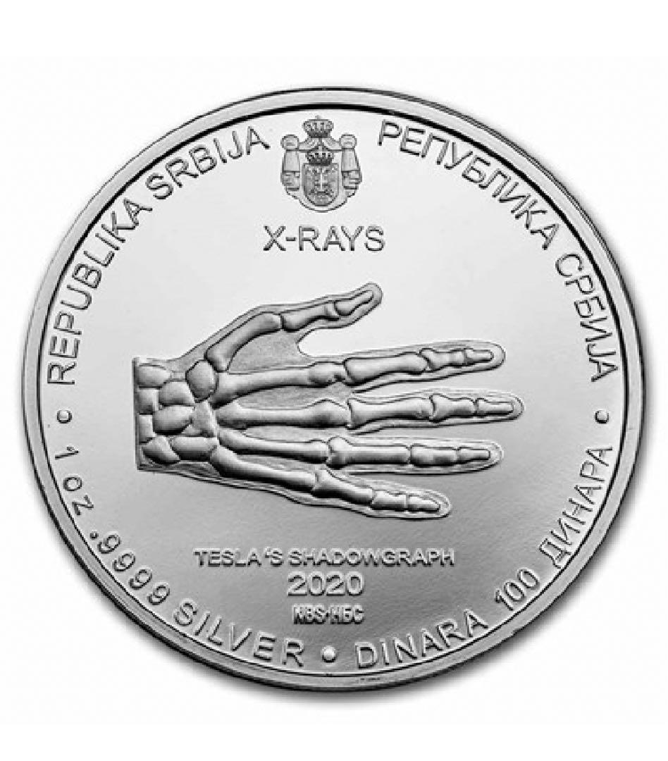 2020年　テスラ銀貨　プルーフver 1オンス　1枚